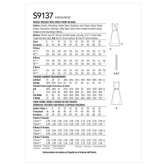 Simplicity S9137 Misses Dresses Sewing Pattern Sizes 6-14 - Picture 2 of 3